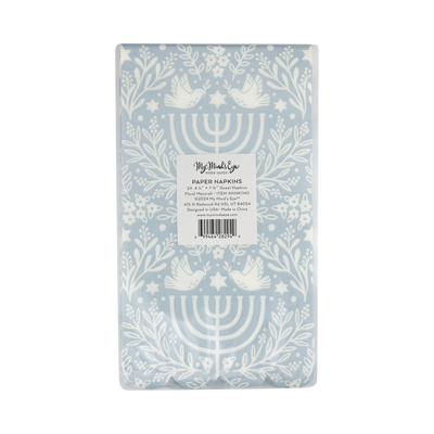 HNK1140 - Floral Menorah Dinner Napkin