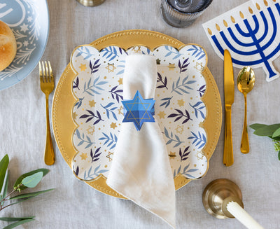 HNK1141 - Shaped Menorah Luncheon Napkin