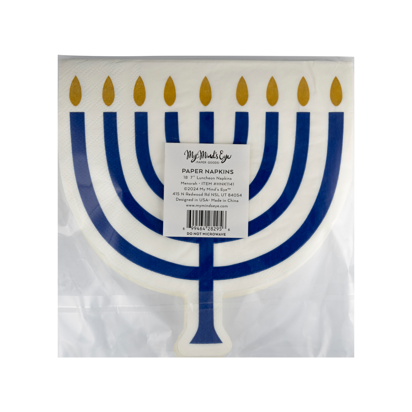 HNK1141 - Shaped Menorah Luncheon Napkin