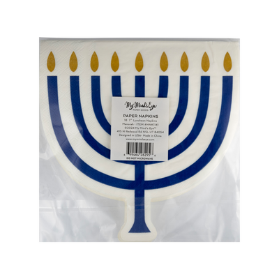 HNK1141 - Shaped Menorah Luncheon Napkin