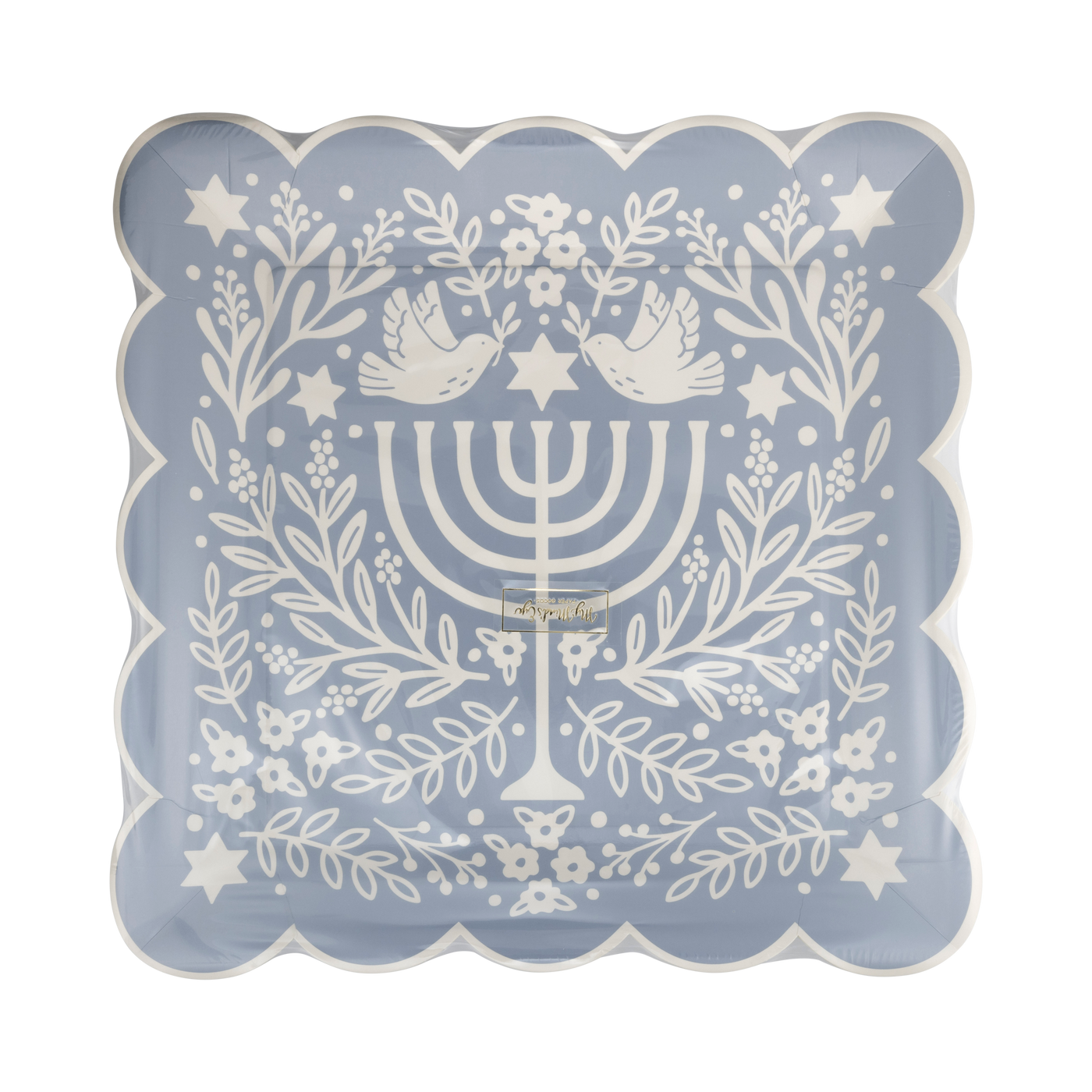 HNK1155 - Floral Menorah Plate