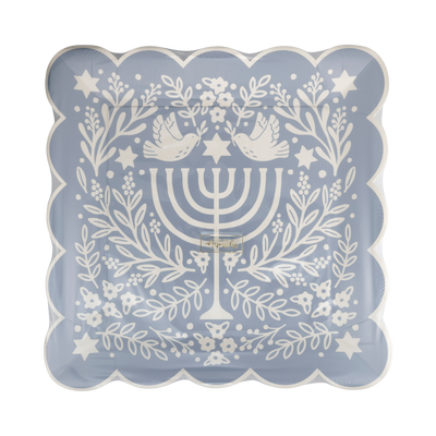 HNK1155 - Floral Menorah Plate