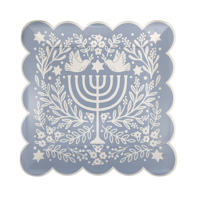 HNK1155 - Floral Menorah Plate