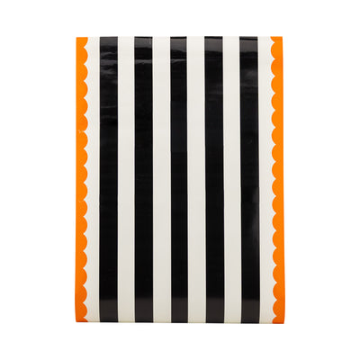 HPH1220 - Orange and Black Striped Paper Table Runner