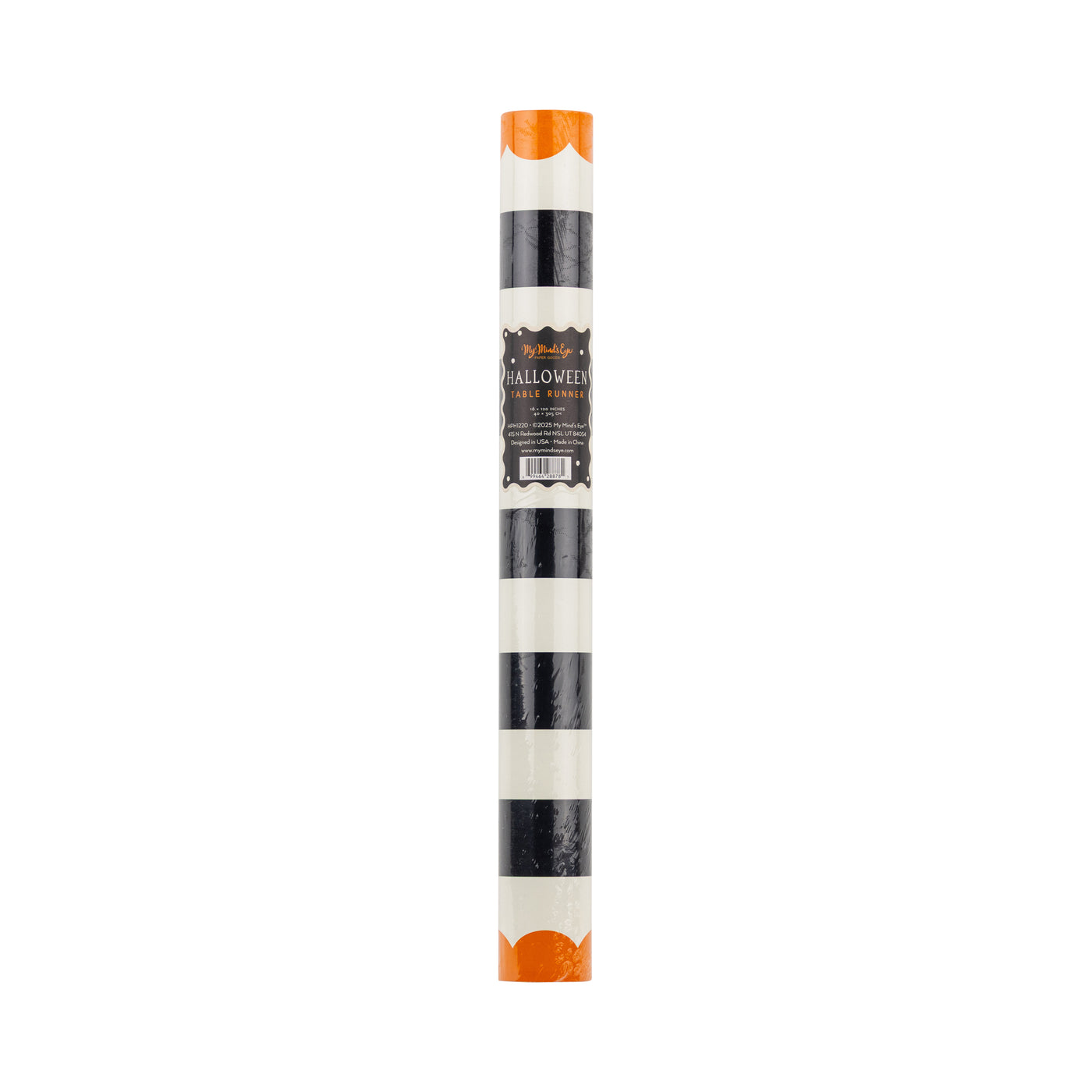 HPH1220 - Orange and Black Striped Paper Table Runner