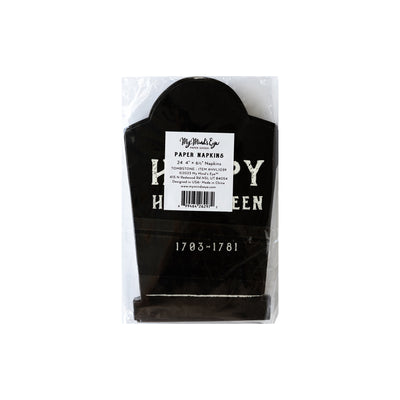HVL1039 -  Haunted Village Tombstone Shaped Paper Dinner Napkin