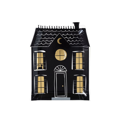 HVL1041 - Haunted Village Haunted House Shaped Paper Plate