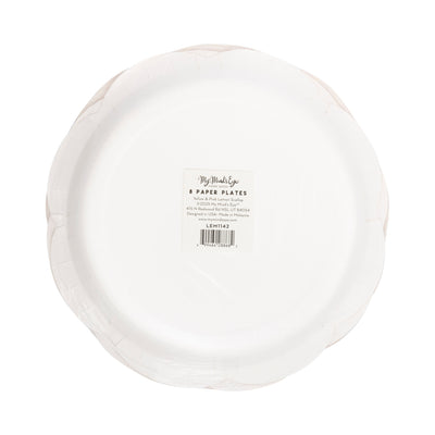LEM1142 - Yellow & Pink Striped Scallops Plate