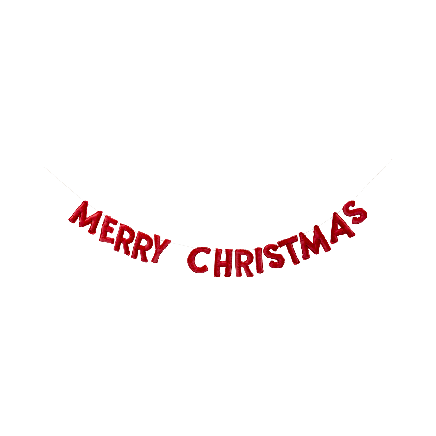 LUX1104 - Puffy Red Velvet Merry Christmas Banner