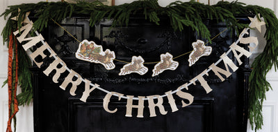 LUX1202 - Merry Christmas Glitter Chipboard Banner