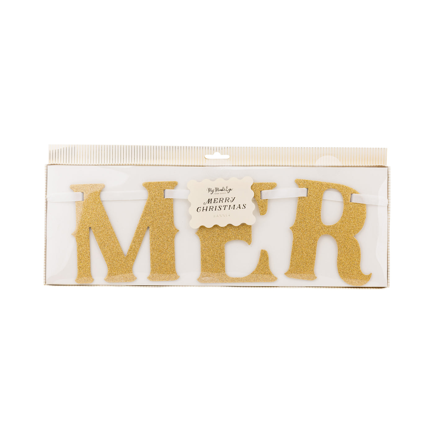 LUX1202 - Merry Christmas Glitter Chipboard Banner
