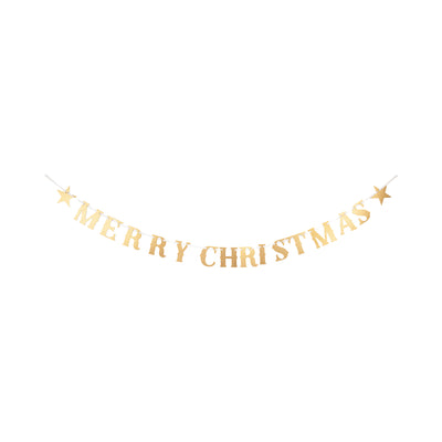 LUX1202 - Merry Christmas Glitter Chipboard Banner