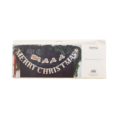 LUX1202 - Merry Christmas Glitter Chipboard Banner