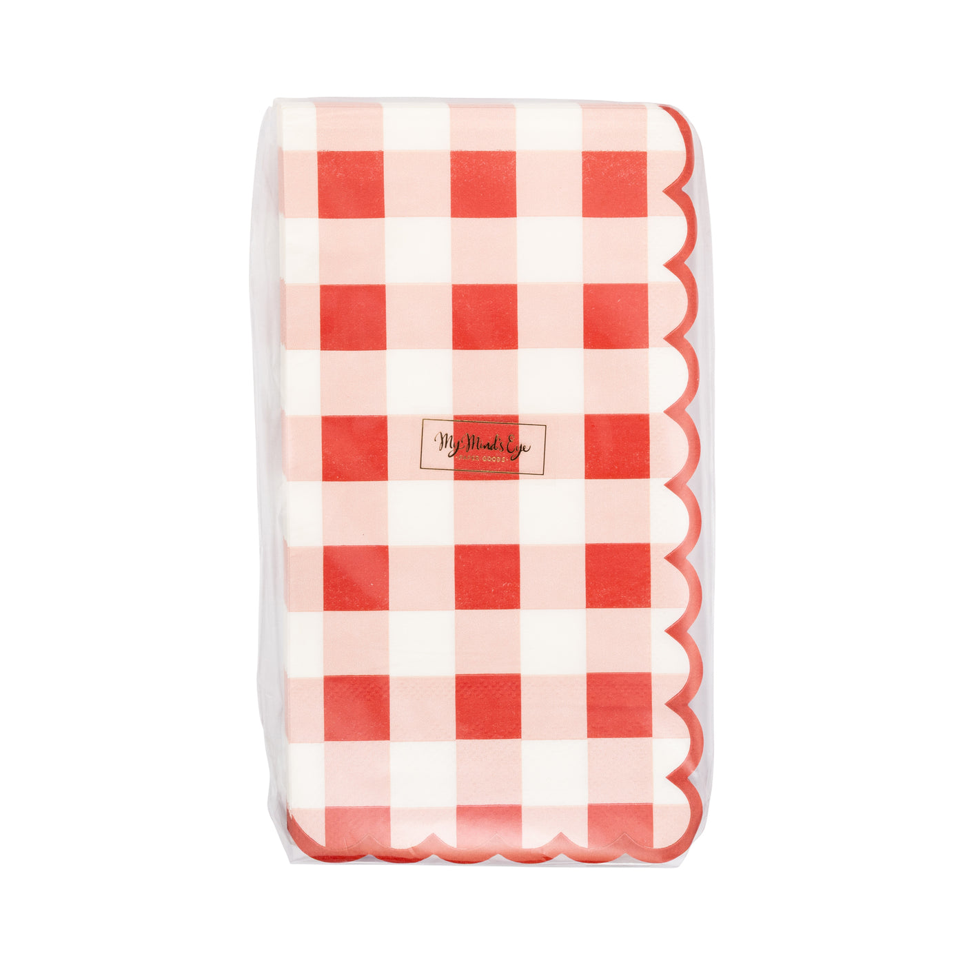MAC1238 - Red Scallop Gingham Dinner Napkin