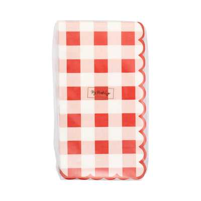 MAC1238 - Red Scallop Gingham Dinner Napkin