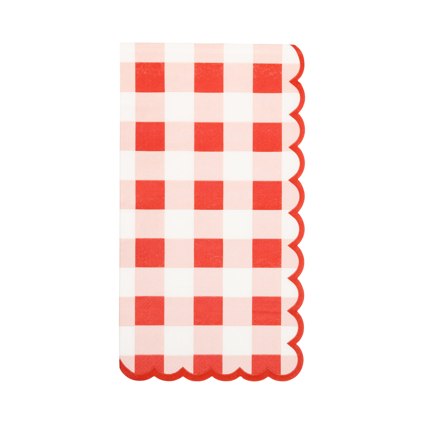 MAC1238 - Red Scallop Gingham Dinner Napkin