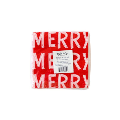 PRESALE SHIPPING MID OCTOBER - MER1039 - Merry Holiday Paper Cocktail Napkin