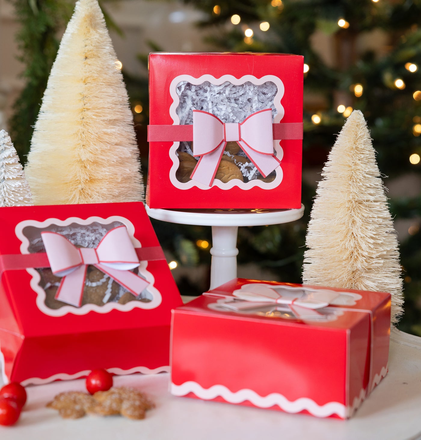 MJY1209 - Red and Pink Cookie Box with bow