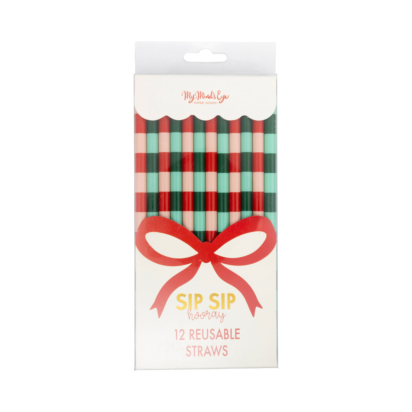 MJY1215 - Red and Pink & Green and Mint Straw Set