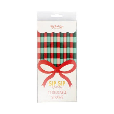 MJY1215 - Red and Pink & Green and Mint Straw Set