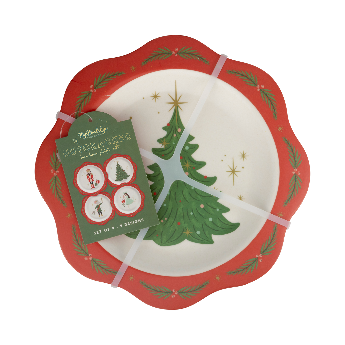 NUT1143 - Nutcracker Bamboo 9" Plate Set