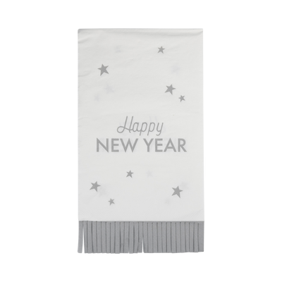 NYE1139 - Happy New Year Fringed Dinner Napkin