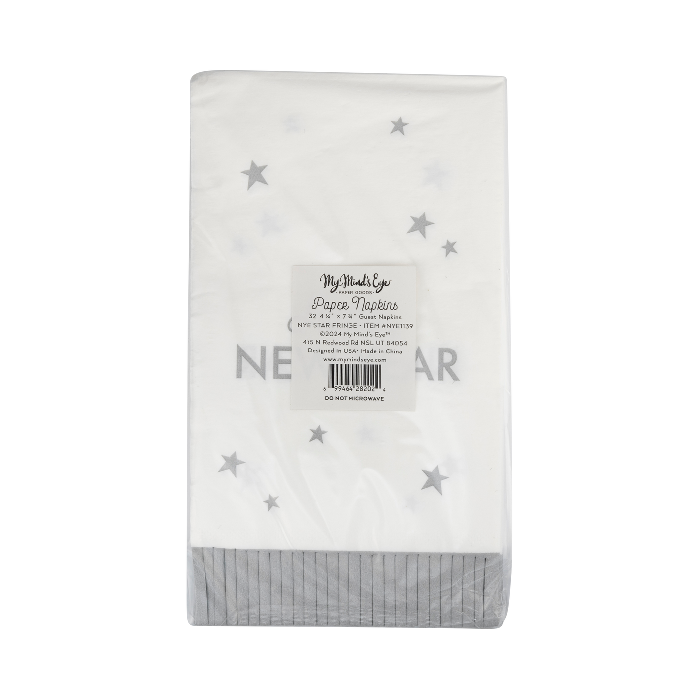 NYE1139 - Happy New Year Fringed Dinner Napkin