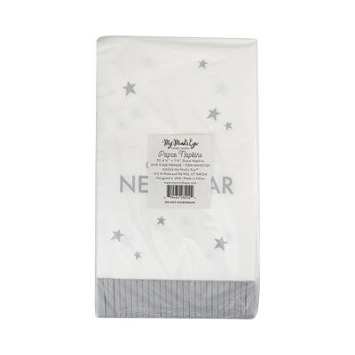 NYE1139 - Happy New Year Fringed Dinner Napkin