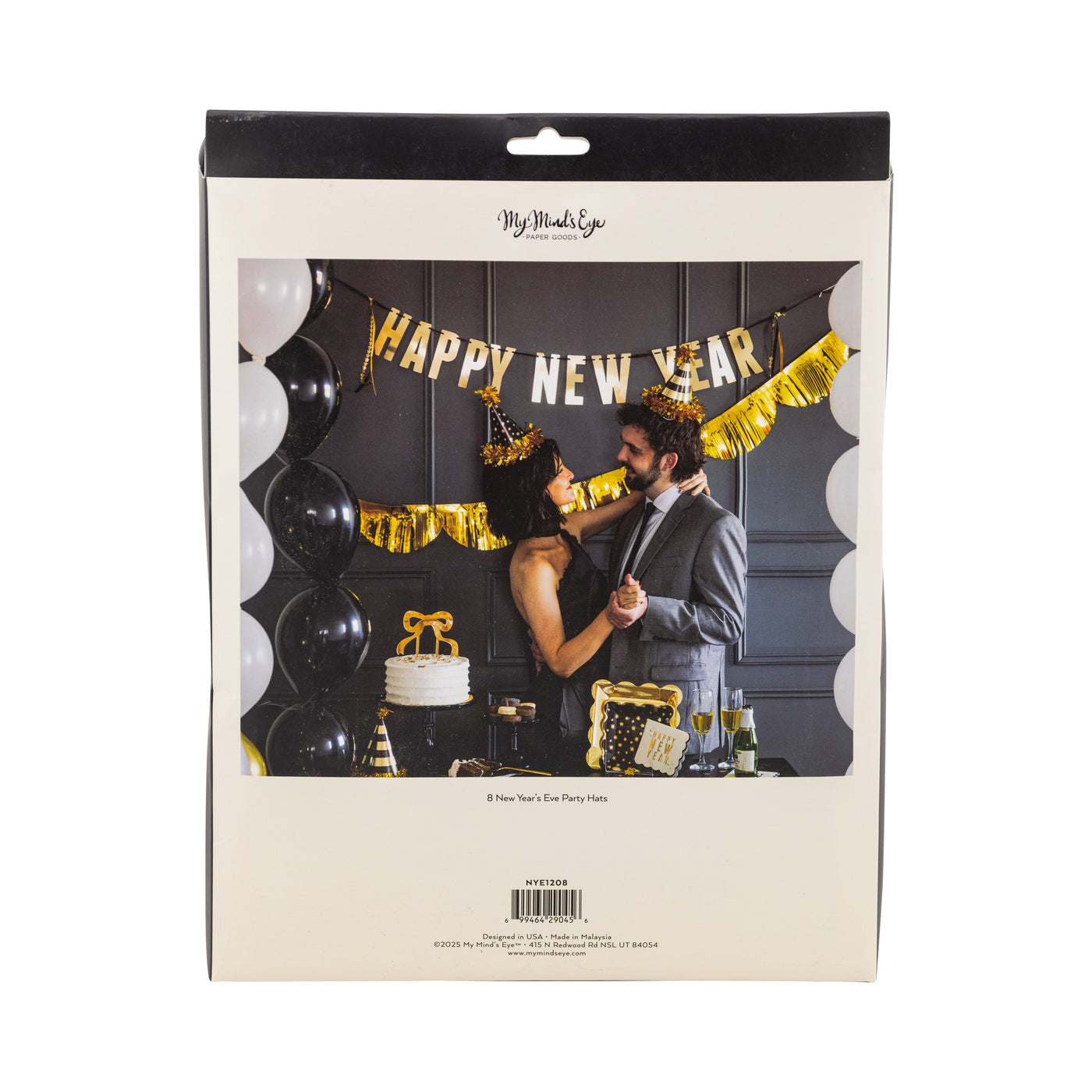 NYE1208 - Black and Gold Party Hats
