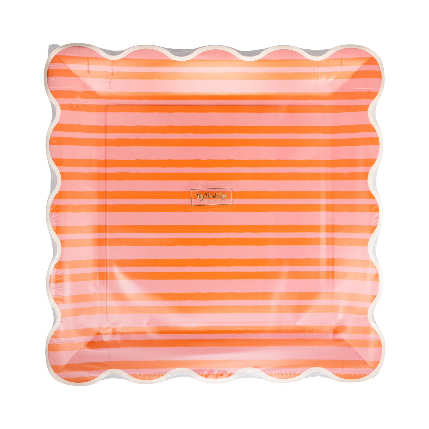 ORA1142 - Orange & Pink Striped Plate