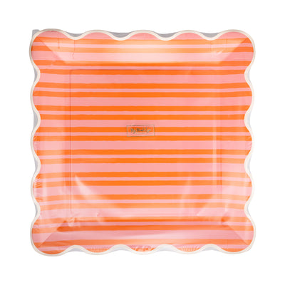 ORA1142 - Orange & Pink Striped Plate