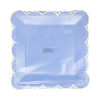PAR1114 - Blue Scalloped 9" Square