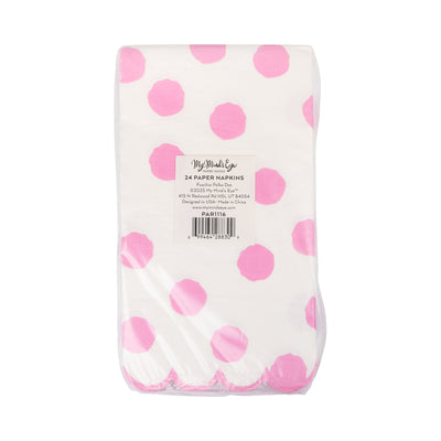 PAR1116 - Fuchsia Polka Dot Dinner Napkin