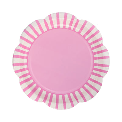 PAR1118 - Fuchsia Striped Scallops 9" Plate