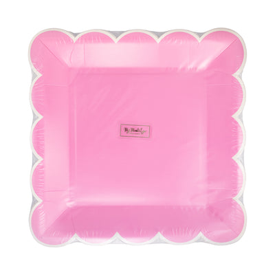 PAR1119 - Fuchsia Scalloped Square 9" Plate