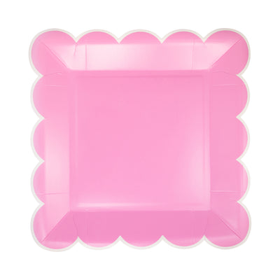 PAR1119 - Fuchsia Scalloped Square 9" Plate