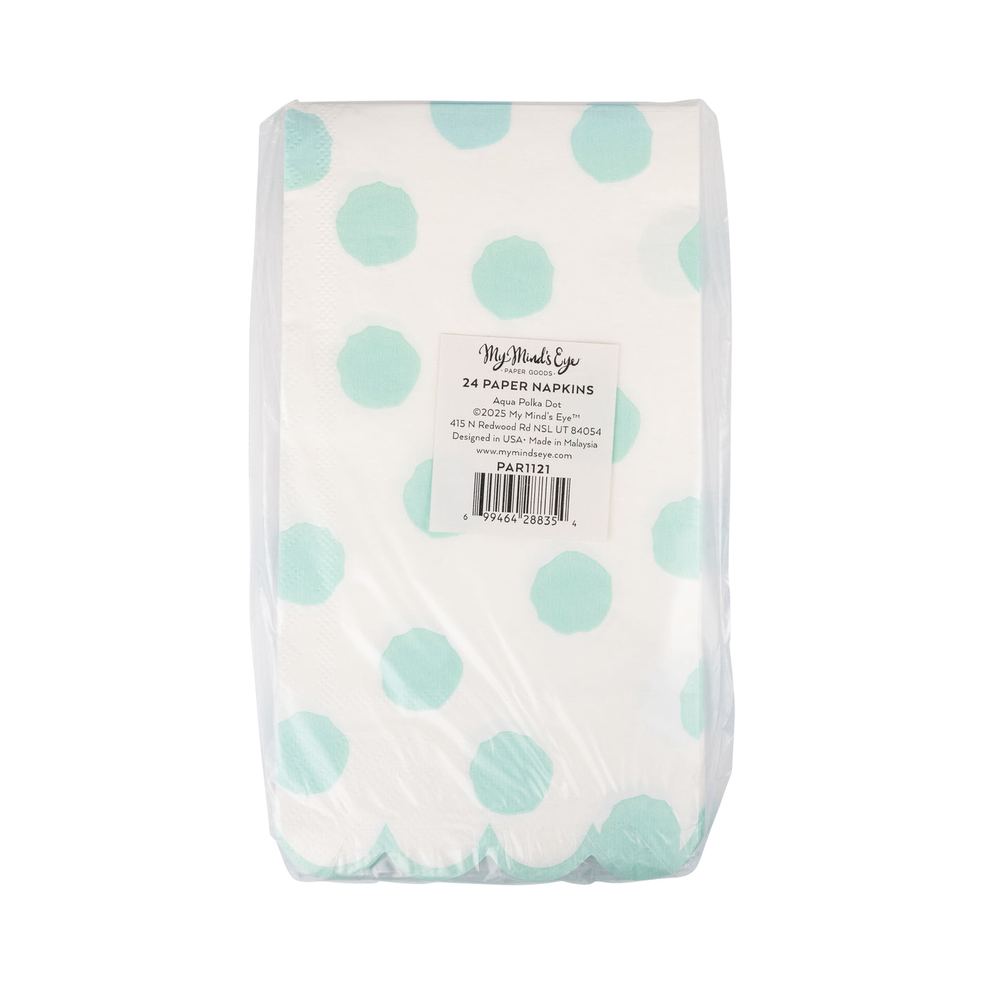PAR1121 - Aqua Polka Dot Dinner Napkin