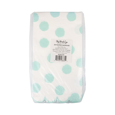 PAR1121 - Aqua Polka Dot Dinner Napkin