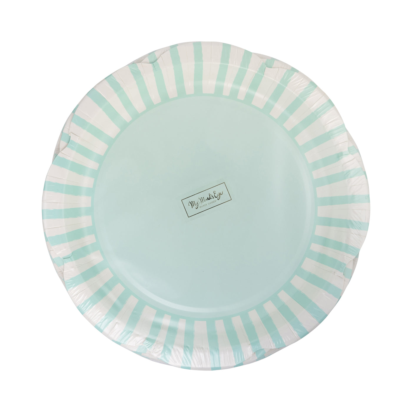 PAR1123 - Aqua Striped Scallops 9" Plate
