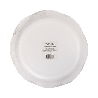 PAR1123 - Aqua Striped Scallops 9" Plate