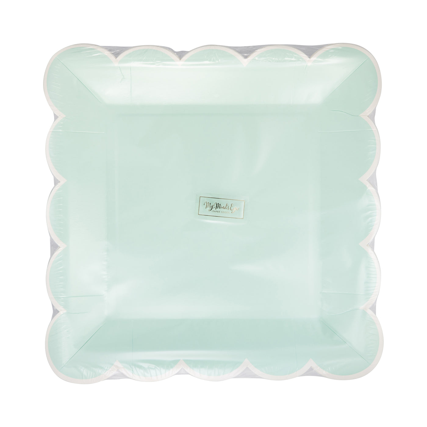 PAR1124 - Aqua Scalloped Square 9" Plate