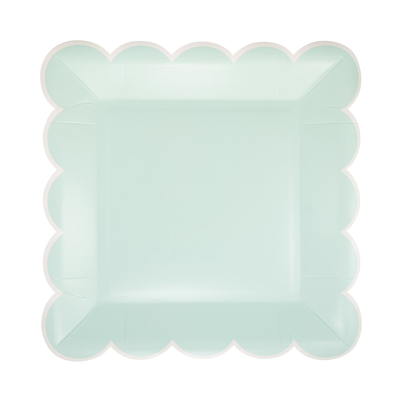 PAR1124 - Aqua Scalloped Square 9" Plate
