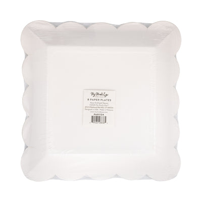 PAR1124 - Aqua Scalloped Square 9" Plate