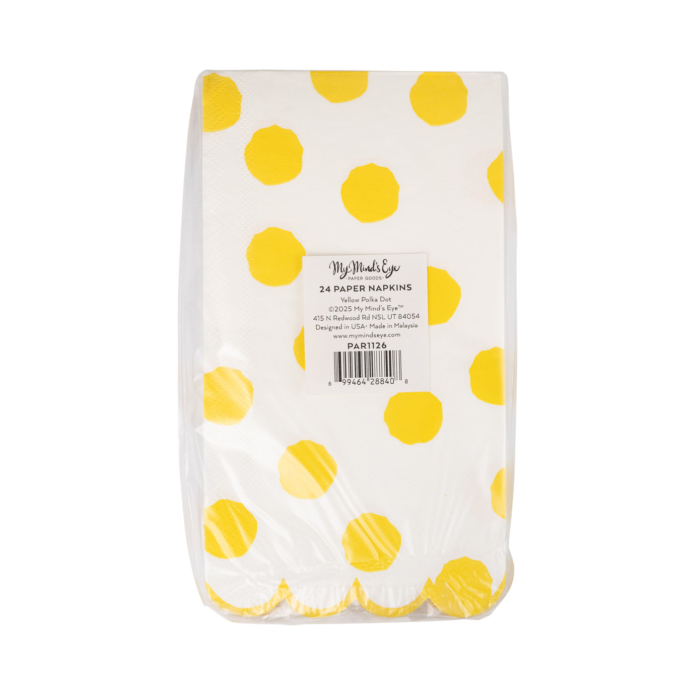 PAR1126 - Yellow Polka Dot Dinner Napkin