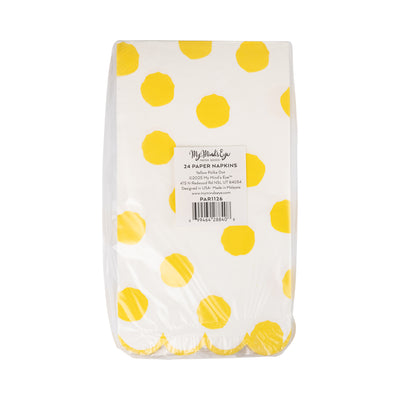 PAR1126 - Yellow Polka Dot Dinner Napkin