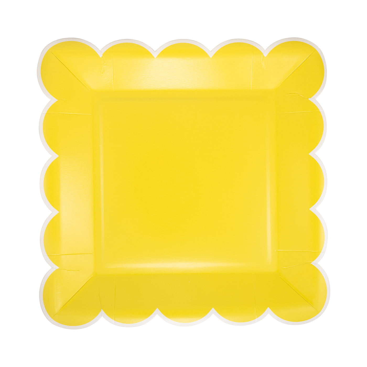 PAR1129 - Yellow Scalloped Square 9" Plate