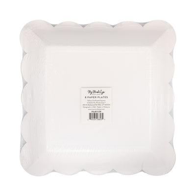 PAR1129 - Yellow Scalloped Square 9" Plate