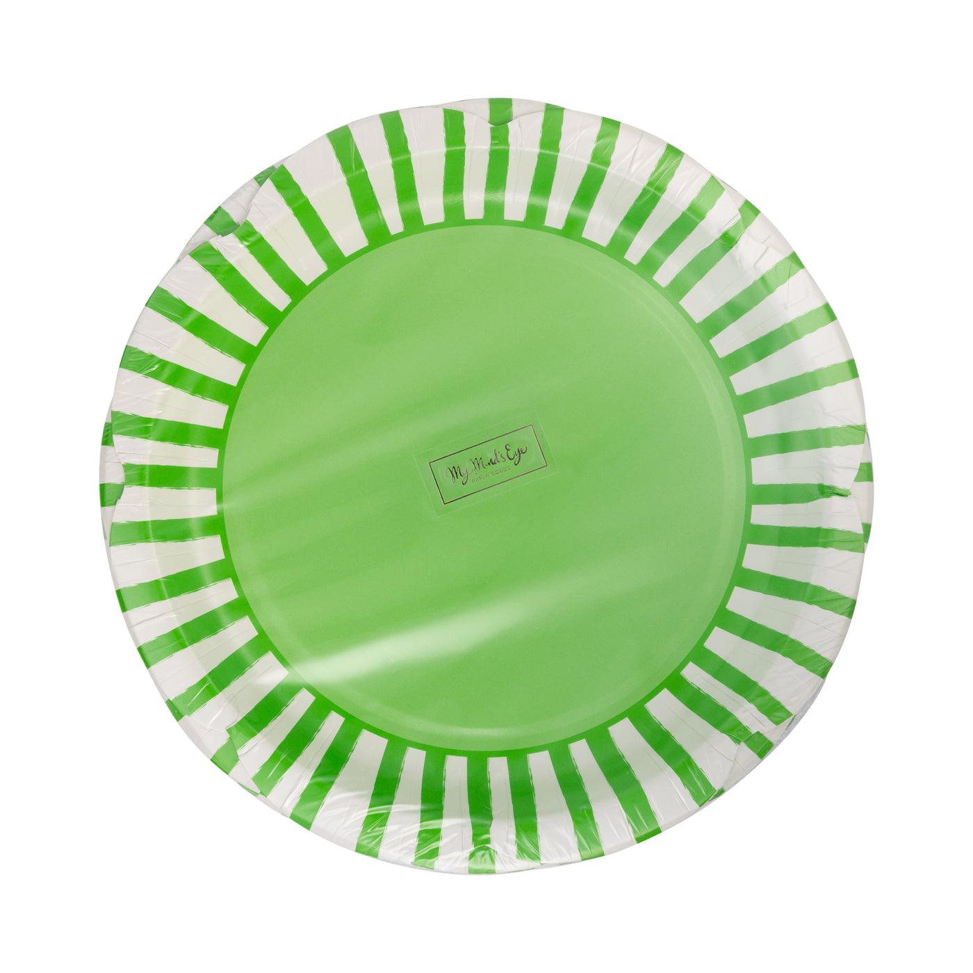 PAR1133 - Green Striped Scallops 9" Plate
