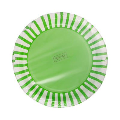 PAR1133 - Green Striped Scallops 9" Plate