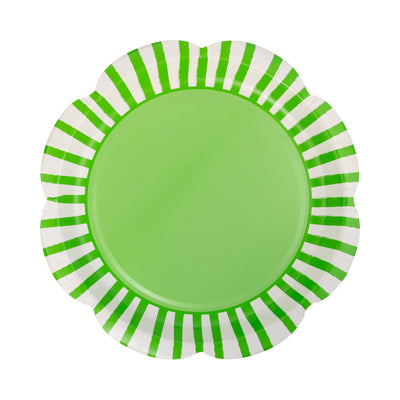 PAR1133 - Green Striped Scallops 9" Plate